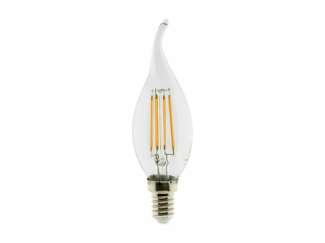 Ampoule déco flamme filament LED E14 3W - Blanc chaud - 470lm 2700K - Zenitech