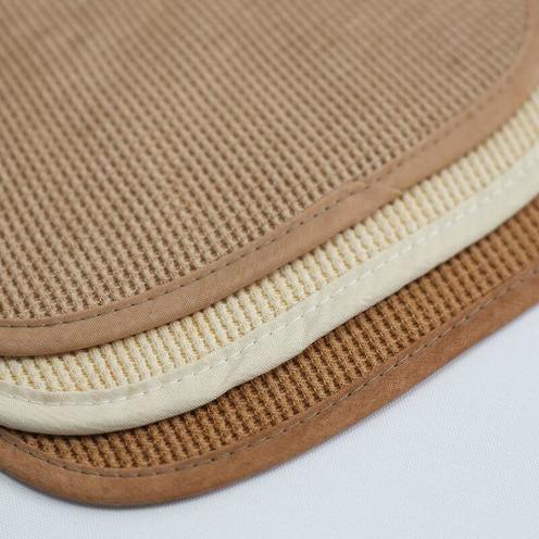 Lot de 6 bavoirs de naissance nid d'abeille - Beige/chocolat - TROIS KILOS SEPT