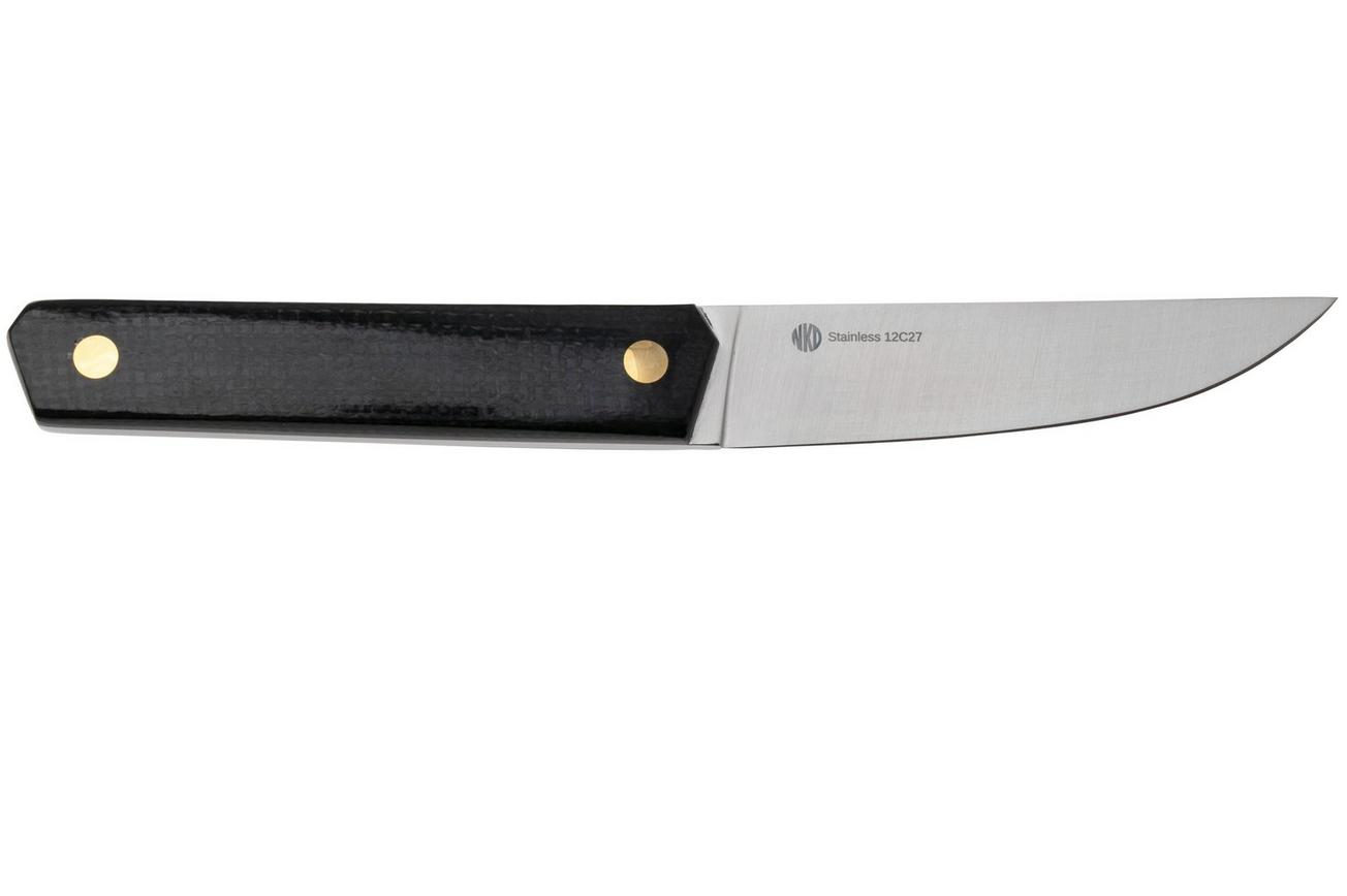 Nordic Knife Design Stoat 100 2073, Black Canvas Micarta vaststaand mes