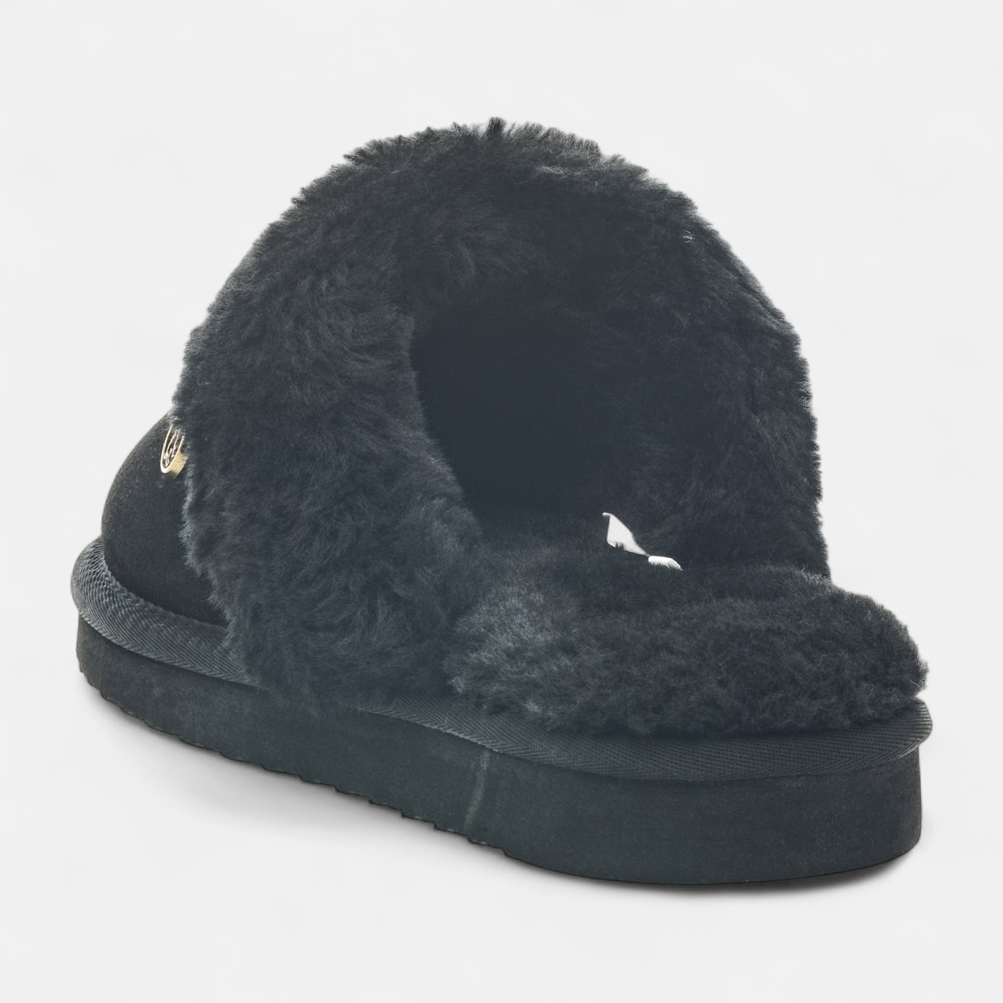 Pantoufles mules Femme en cuir noir