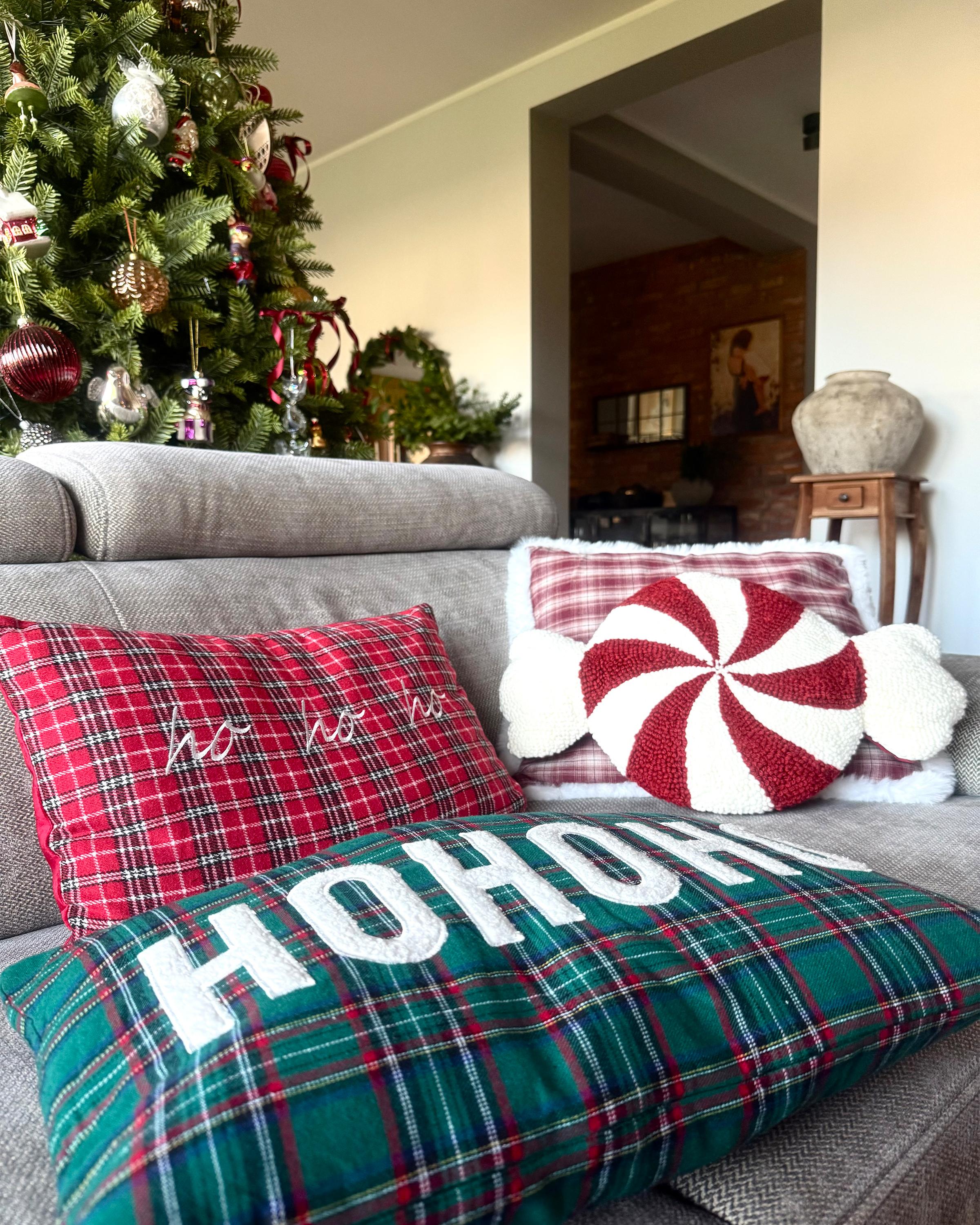 Set van 2 sierkussens JOYCANDY 30 x 50 cm Groen kerstmotief