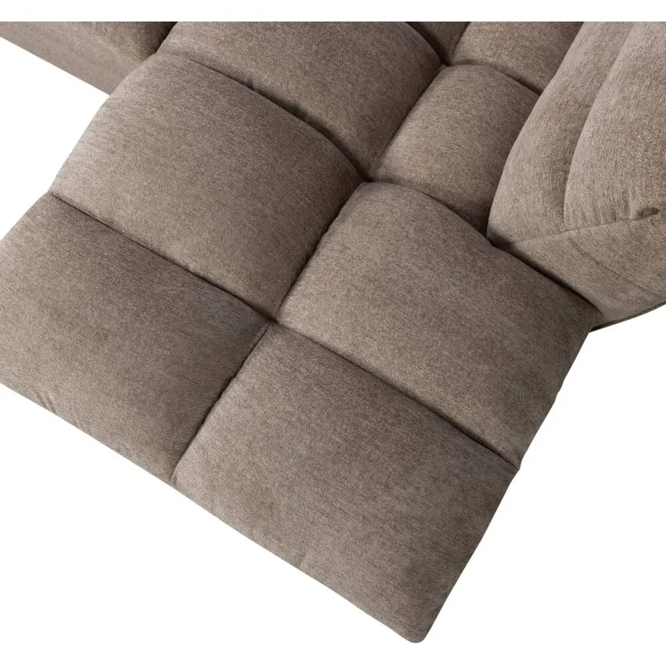 Hoekbank Tibas links - stof Raven - beige