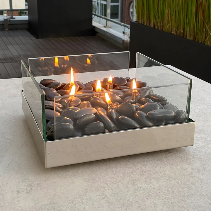 Philippi - Fireplace Tischkamin, 23 x 23 cm, silber / schwarz