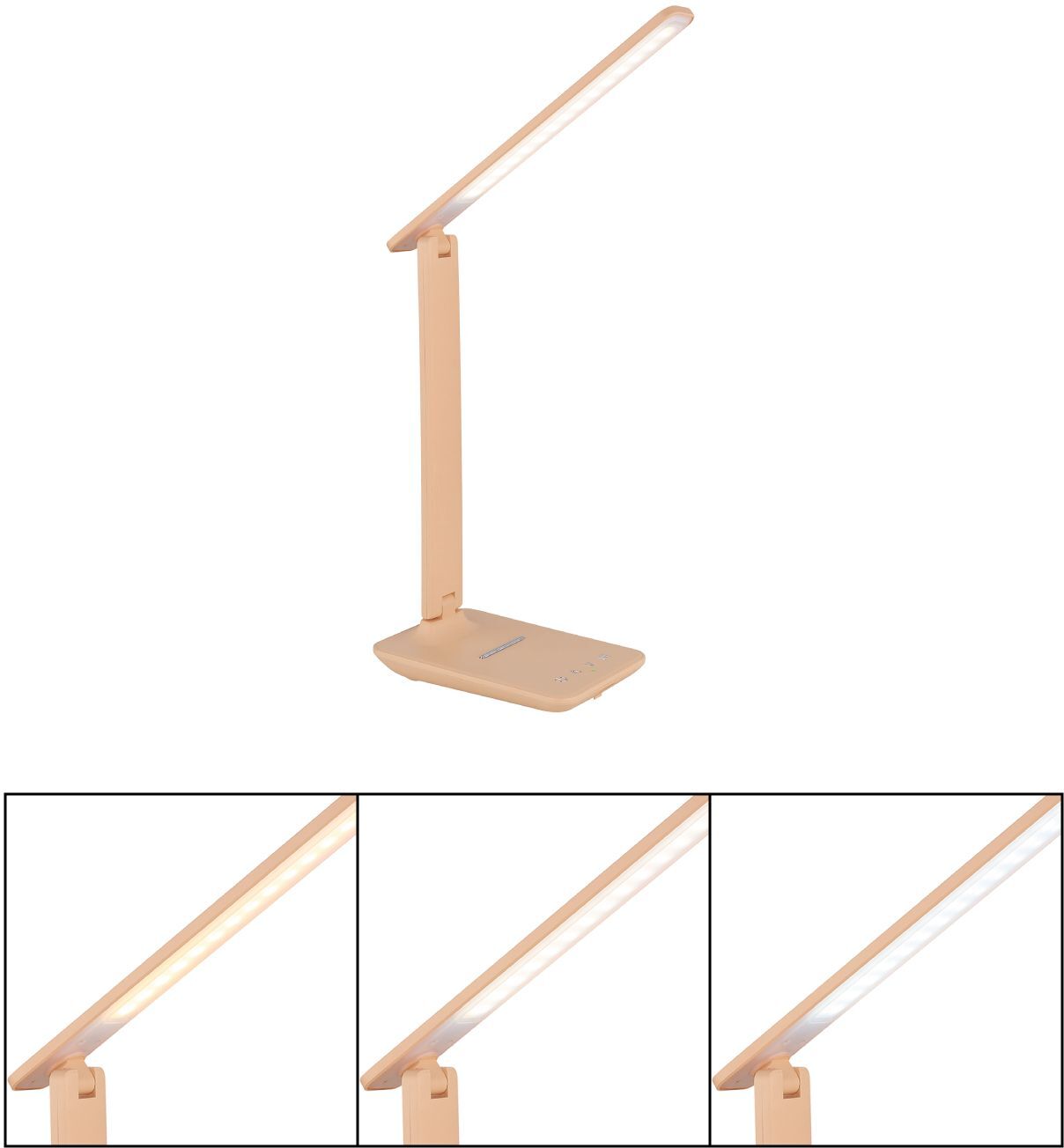 LED-Tischleuchte - pfirsichfarben matt - Lederoptik - Touch