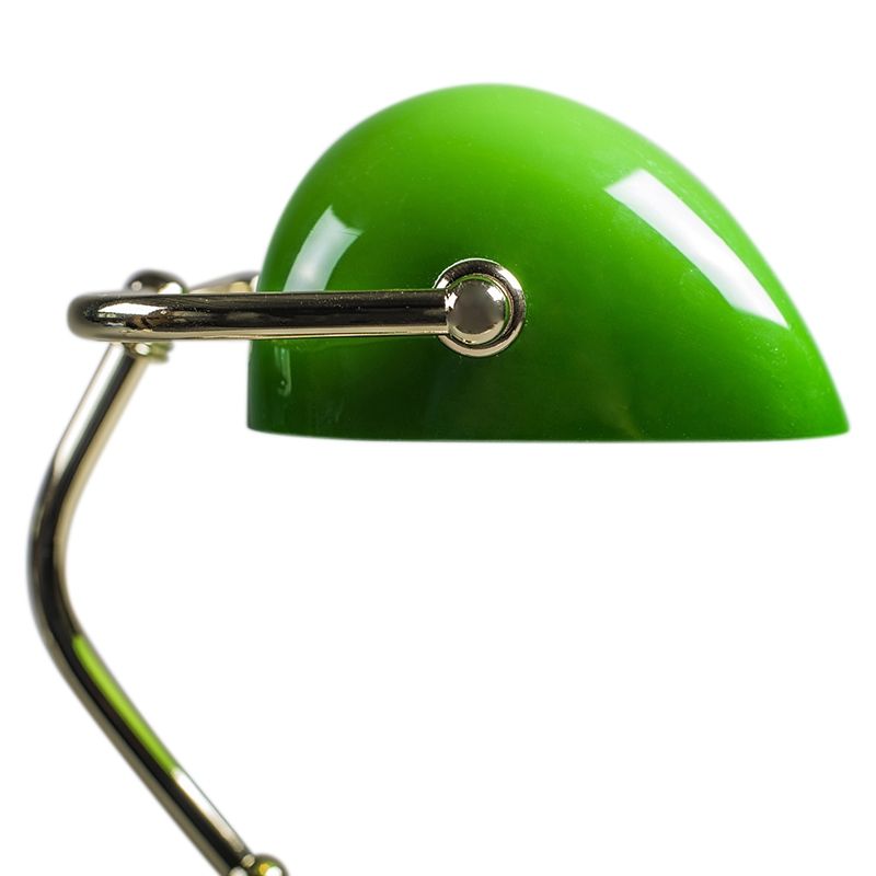 Klassieke tafellamp/notarislamp messing met groen glas - Banker
