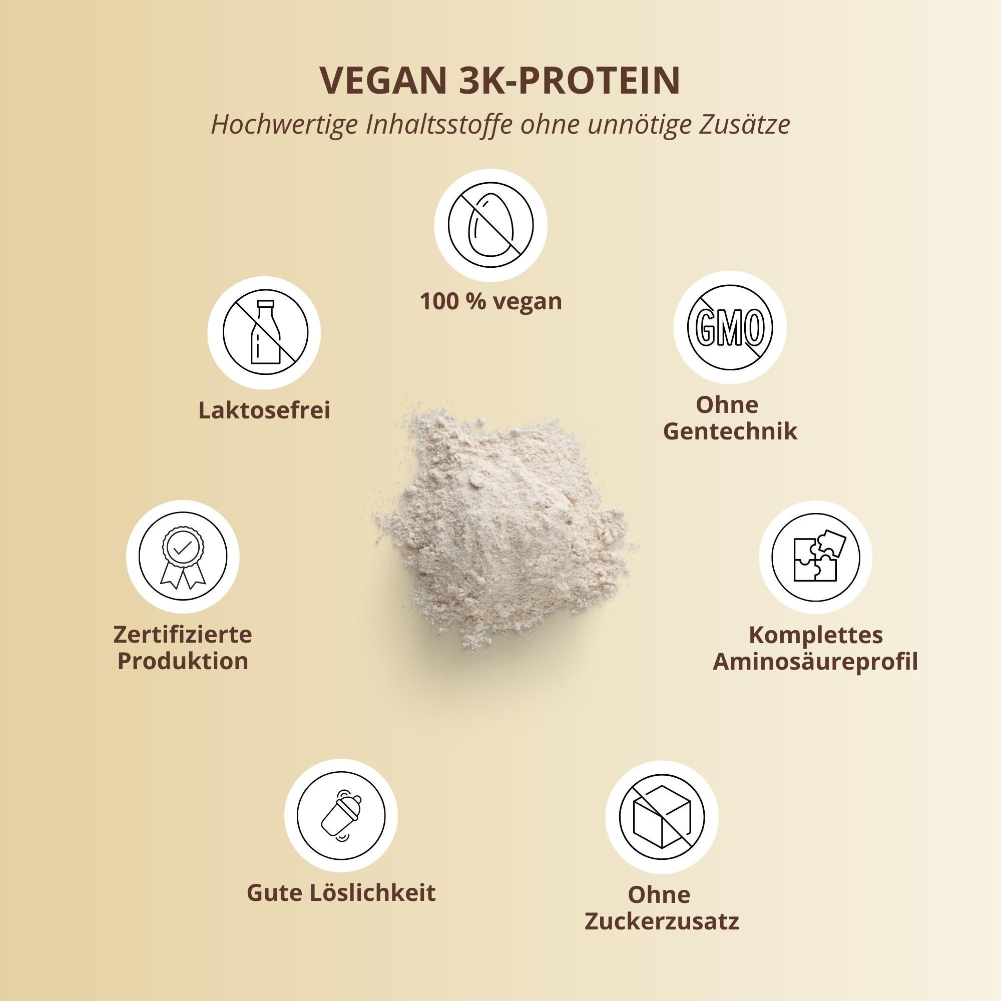 Nutri+ Vegan 3K Proteinpulver - Mehrkomponenten Protein