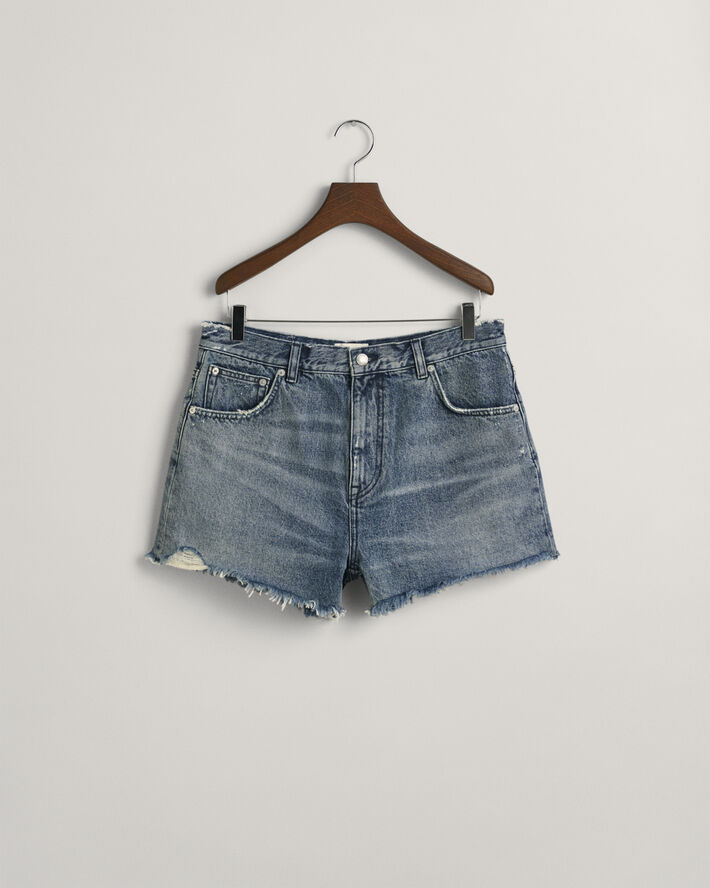 Gant RAW HEM JEANS SHORTS Semi light blue worn in
