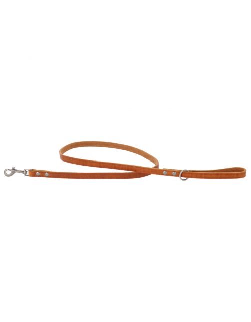 Adori Looplijn Vetleder Met Print - Hondenriem - 130x1.4 cm Cognac S