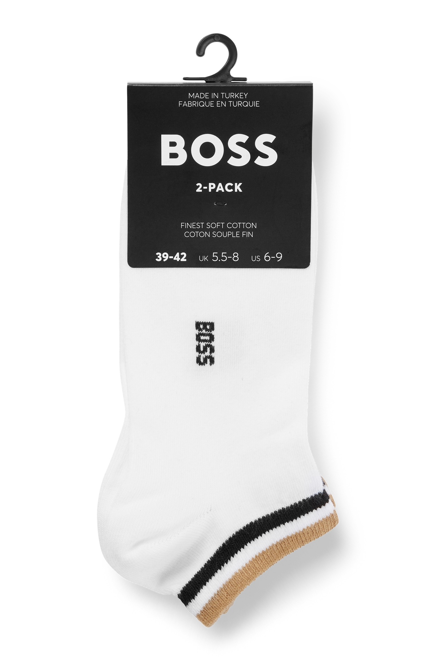 BOSS Sneakersocken »2P AS Uni stripe CC« Packung, 2er,  mit geringeltem Abschluss