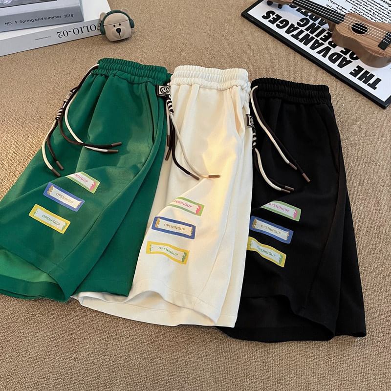 Breeson - Shorts met trekkoord en letters