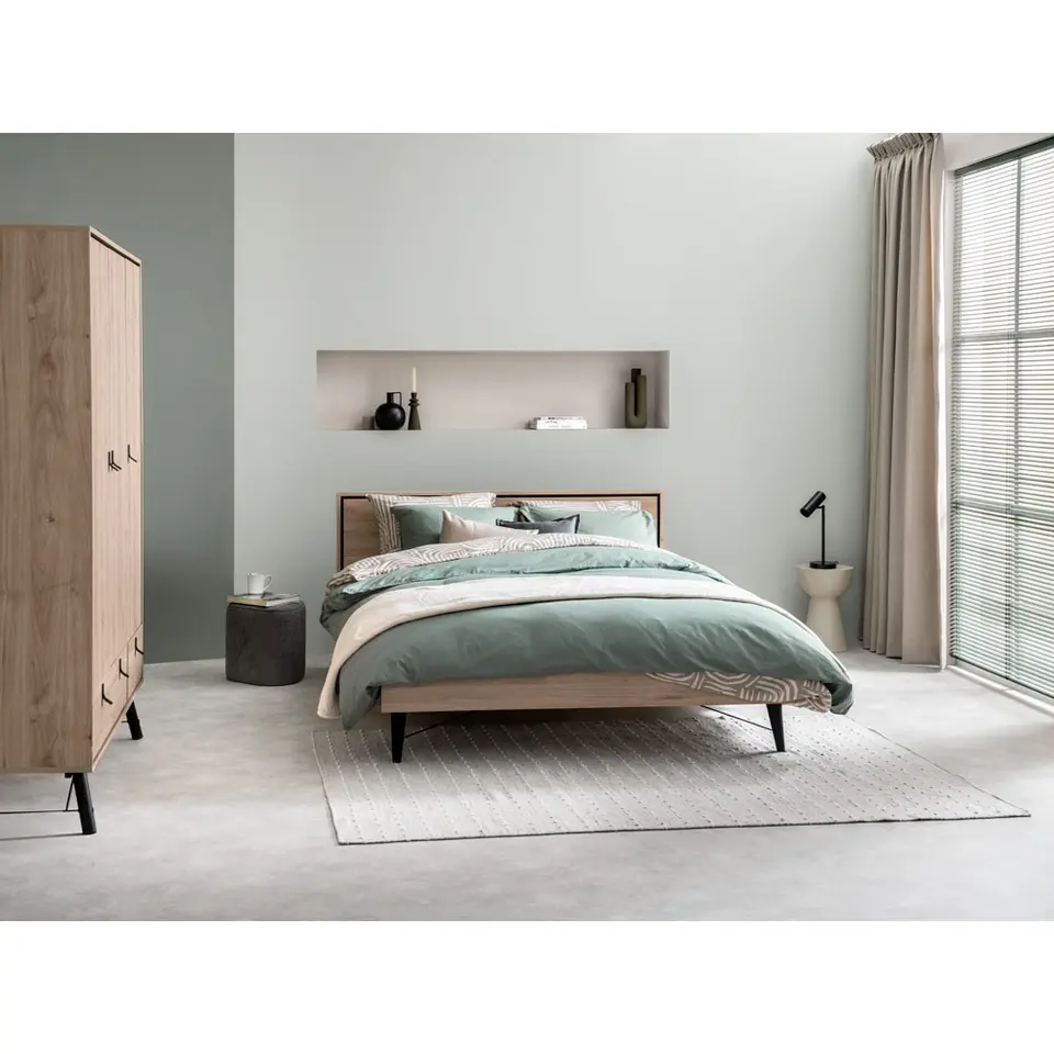Bed Kansas - eikenkleur - 180x200 cm