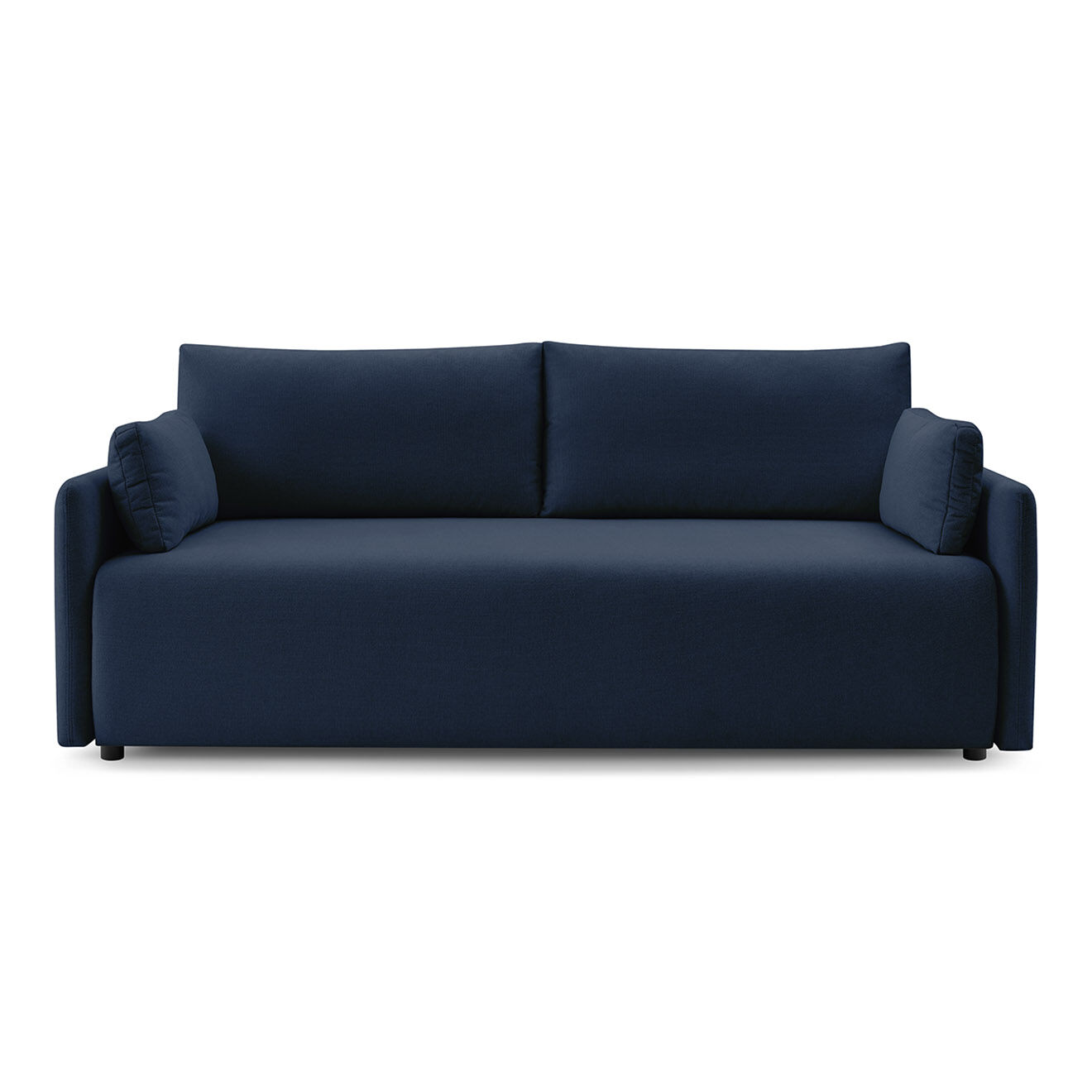 Bobochic Canapé droit convertible coffre marcel tissu lisse bleu foncé - 211x100x86 cm