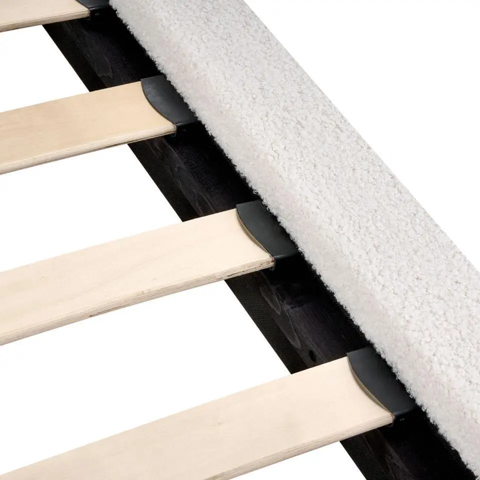 MELLE - Tweepersoonsbed - Gebroken wit - 140 x 200 cm - Bouclé