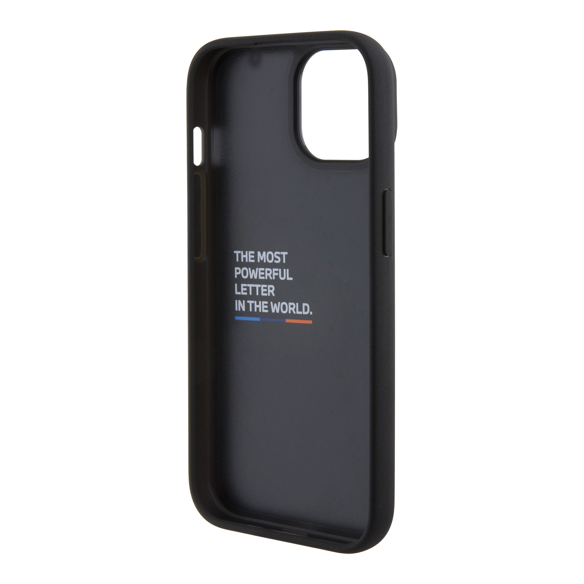 iPhone 15 Leder Hardcase M Hülle Stamp Tricolor (BMHCP15S22PTDK) - Schwarz
