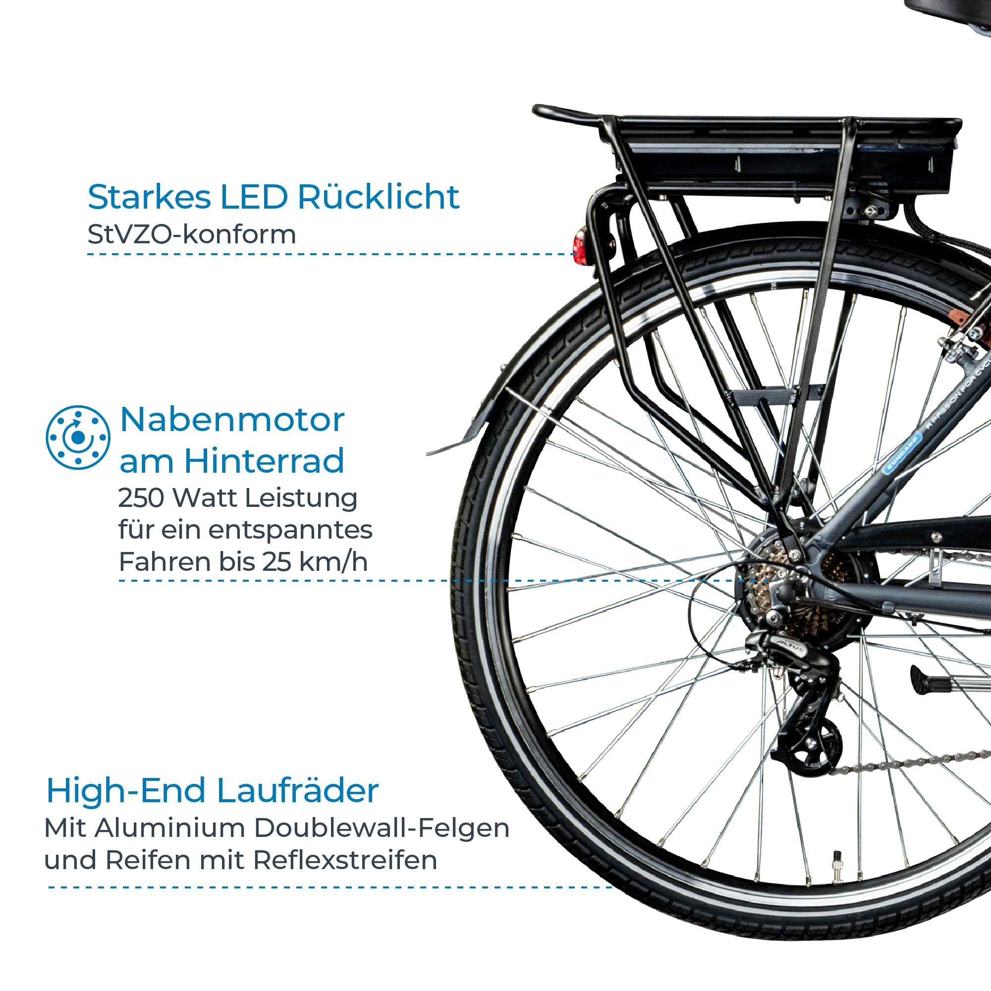 Zündapp Green 7.7 E-Bike Herren Trekkingrad 28 Zoll 155 - 185 cm mit 21 Gängen