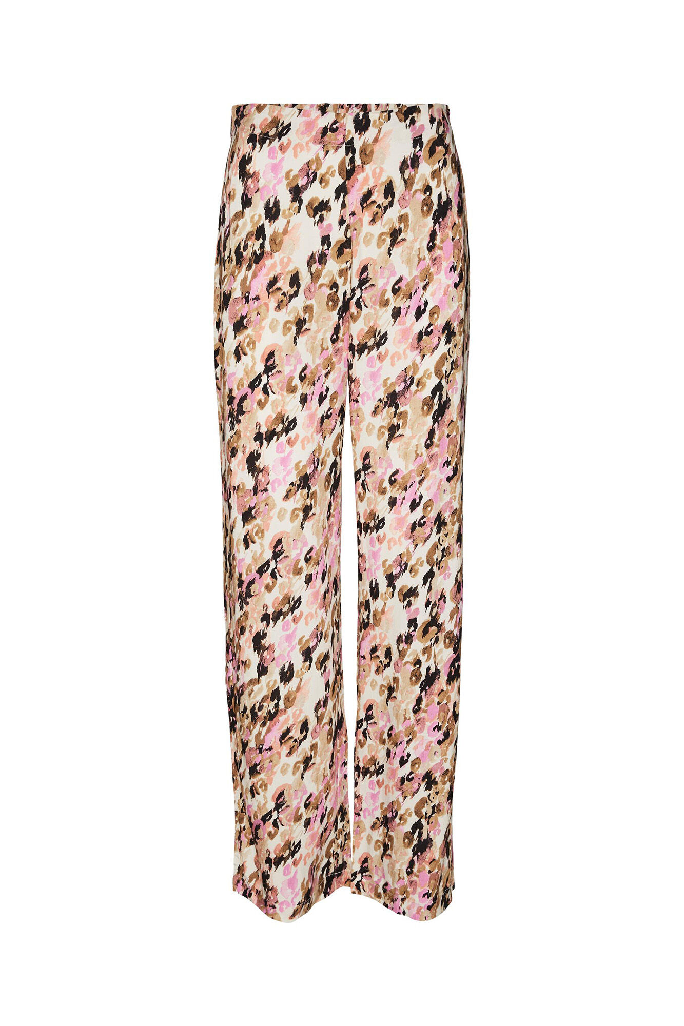Calça de perna larga - Estampa marrom