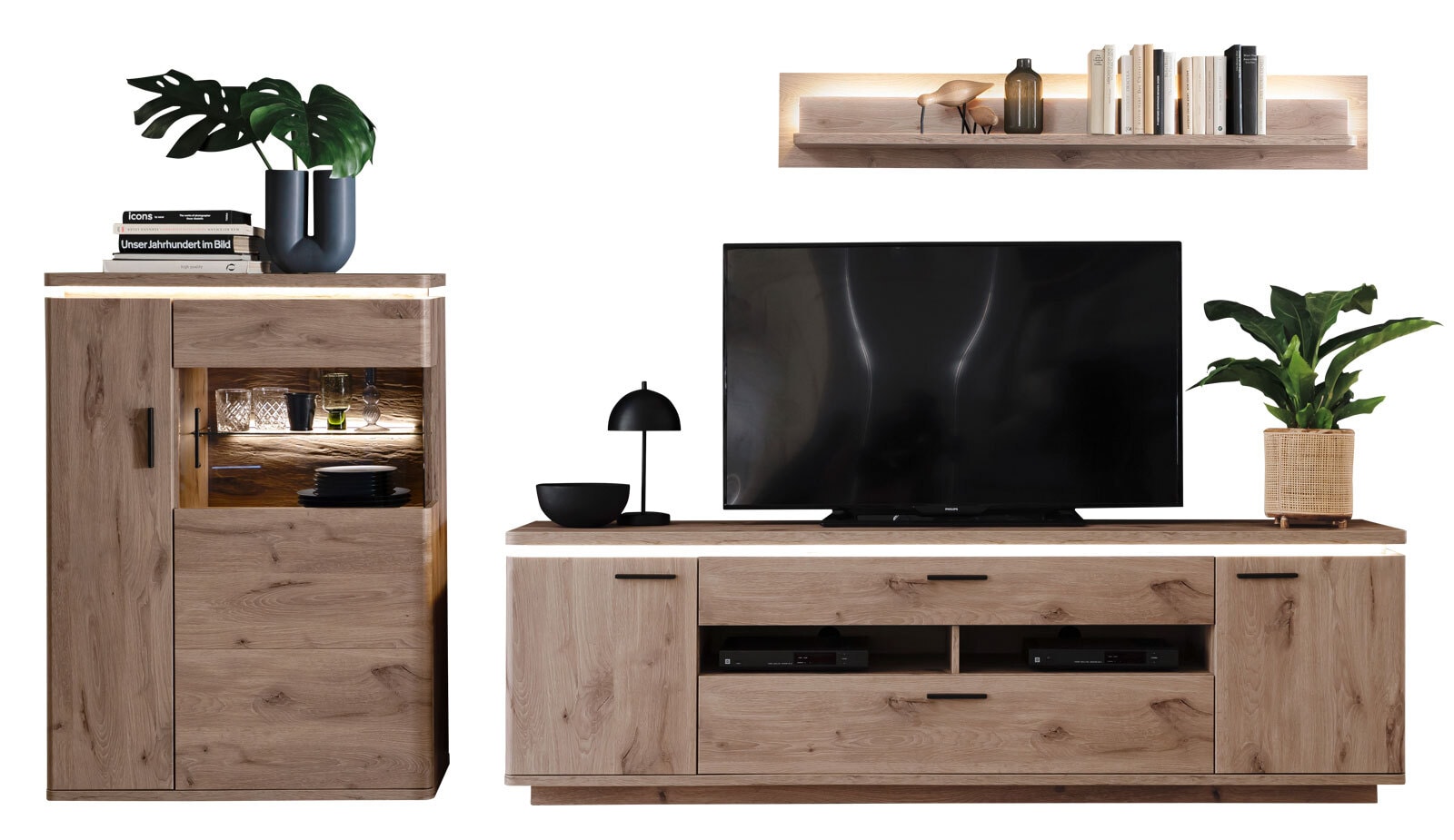 CASAVANTI Wohnwand MODENA I 3-teilig braun
