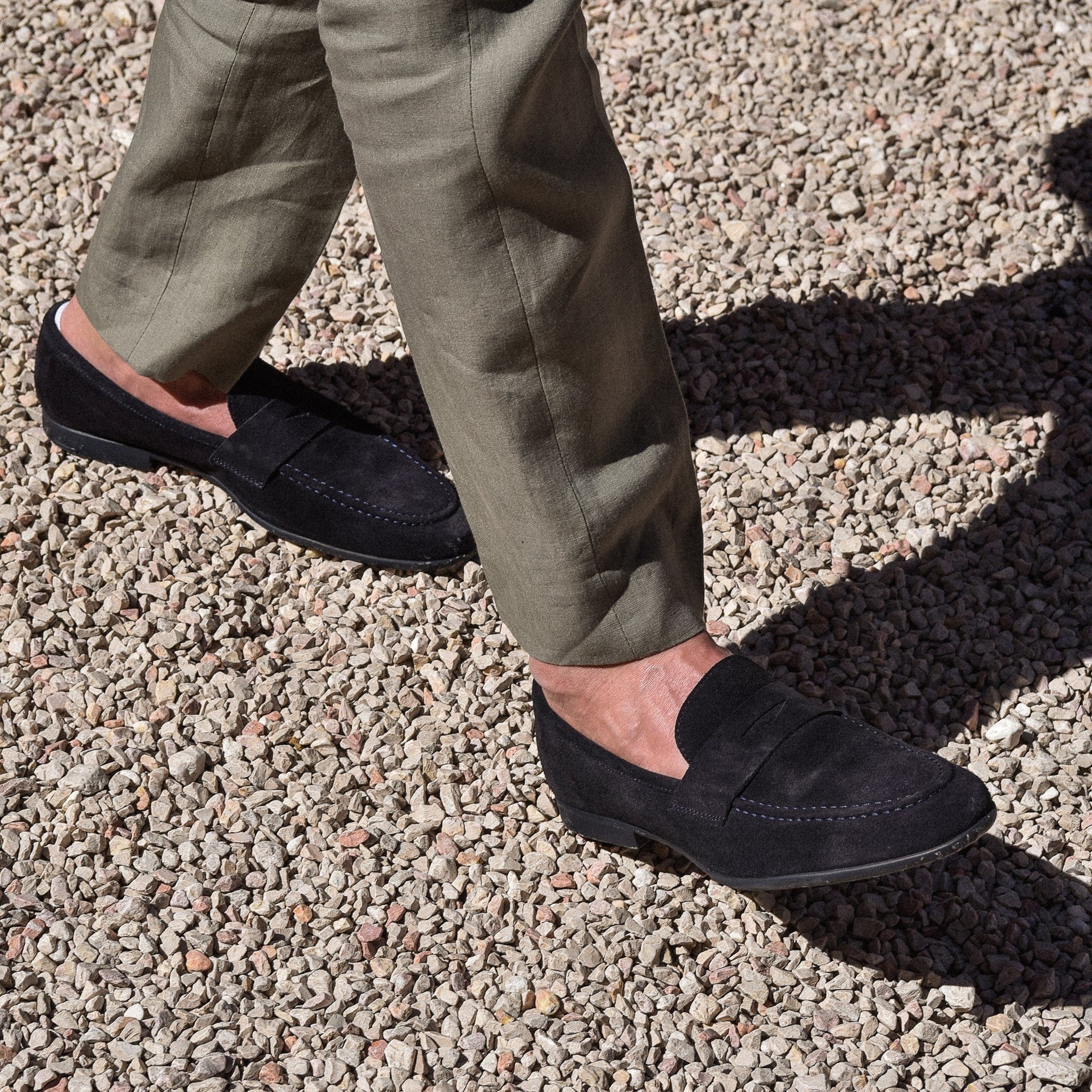 Marty-Mocassin en veau velours marine