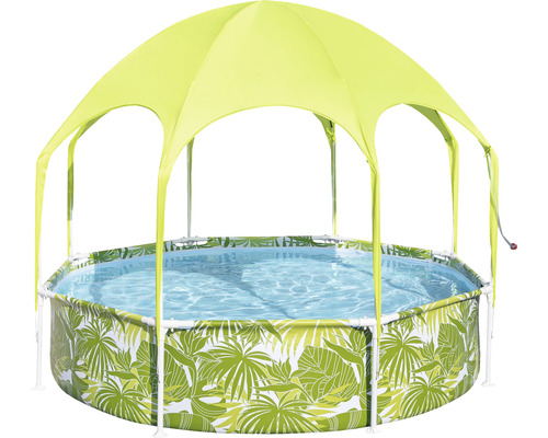 Bovengronds framezwembad, rond, 244 x 244 x 51 cm, 1688 l, multicolor, inclusief dak