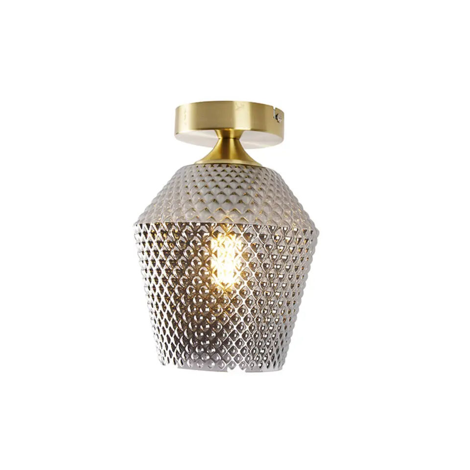 Qazqa plafondlampen karce goudkleurig e27