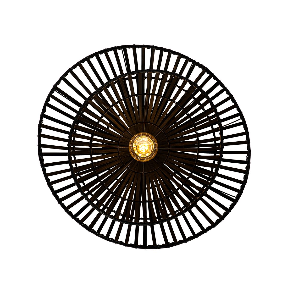 Oosterse plafondlamp zwart bamboe 62 cm - Pua