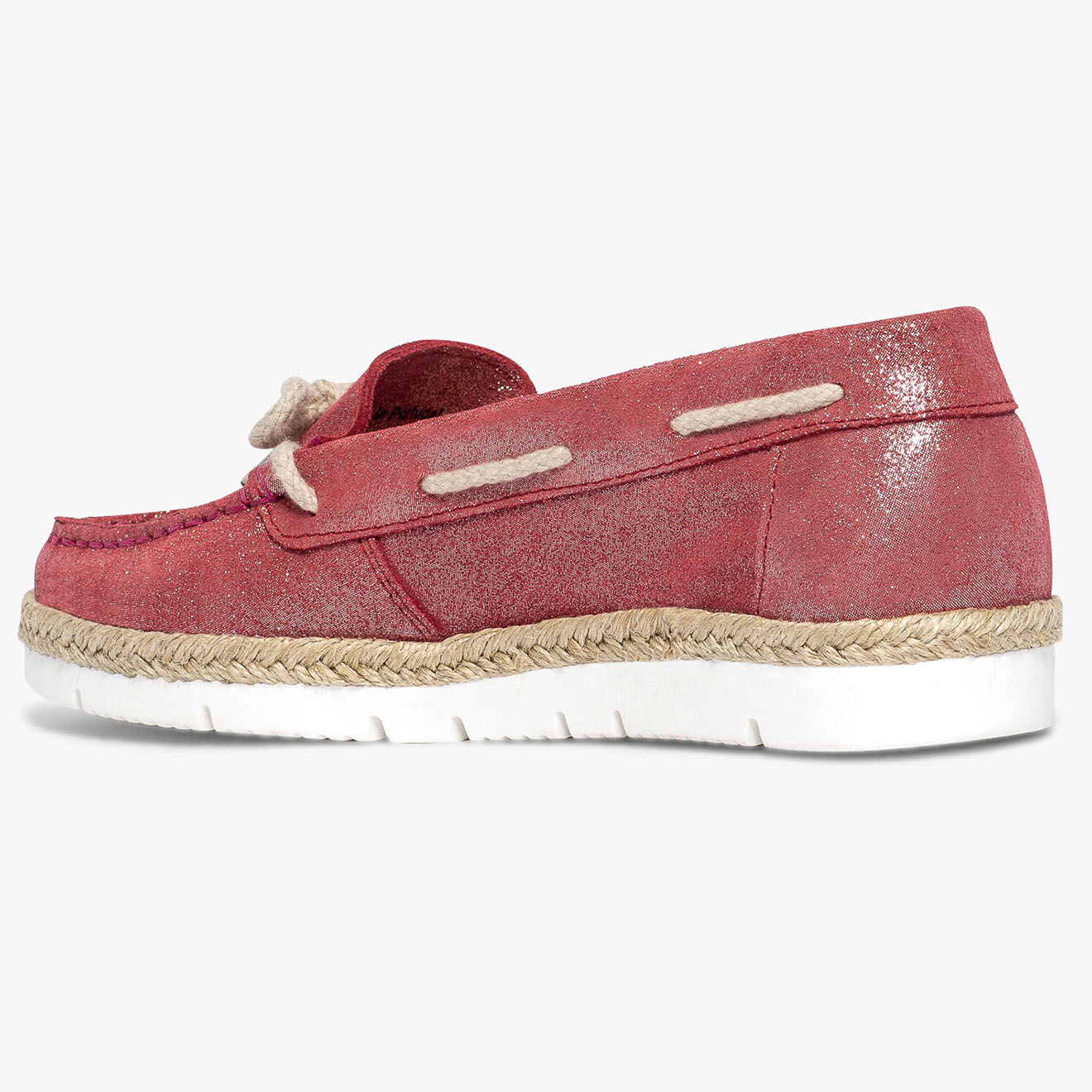 Bocage Chaussures bateau en Velours de Cuir Lauris rouges