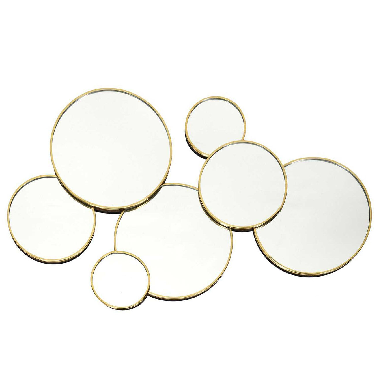 Home Deco Factory Miroir rond doré - 57x35 cm