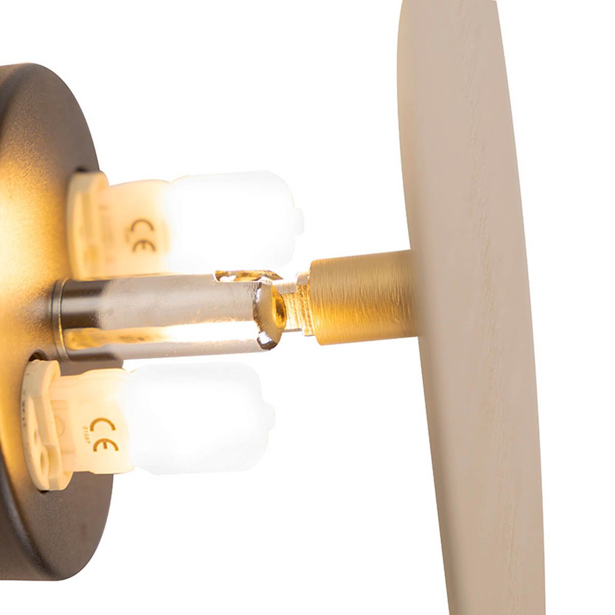 Smart wandlamp rond goud incl. 2 Wifi g9 - Pulley