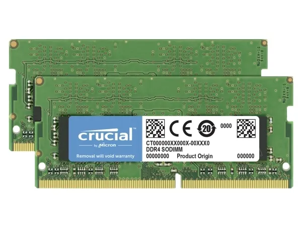 Crucial - DDR4 - sæt - 32 GB: 2 x 16 GB - SO DIMM 260-PIN - 3200 MHz / PC4-25600 - CL22 - 1.2 V - ikke bufferet - ikke-ECC