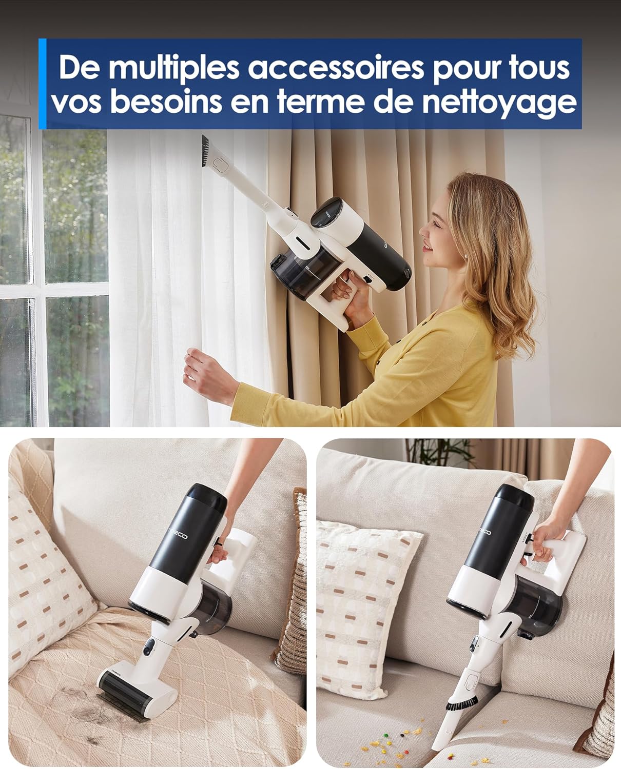 Tineco Floor One Switch S6 Stretch Aspirateur Laveur Sec Et Humide, Multifonction, 180° à Plat, Autonettoyant, 65 Minutes d'autonomie, Nettoyage des Bords des Deux côtés, Nettoyage de Toute la Maison
