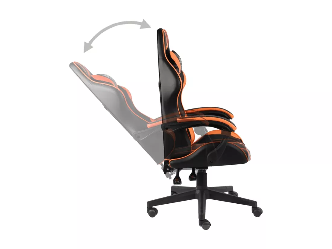 Fauteuil de jeux vidéo Noir et orange Similicuir