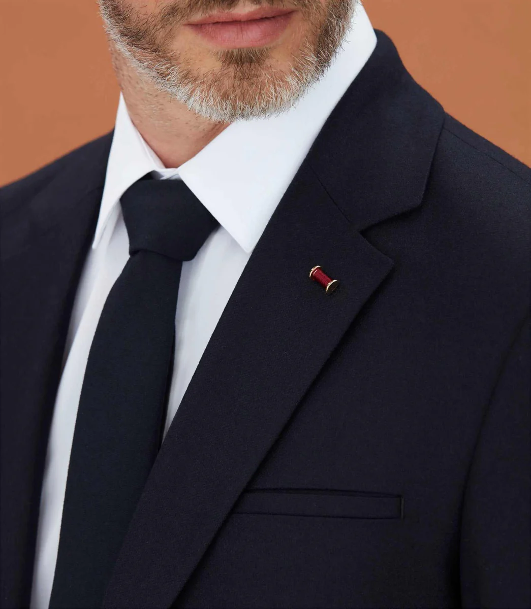 Costume en flanelle marine 