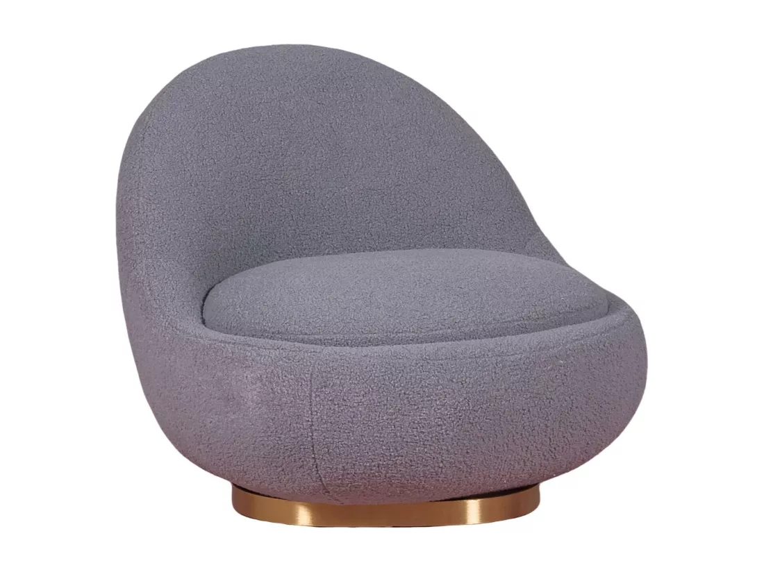 Fauteuil pivotant design garni de coton - Corsica - Gris
