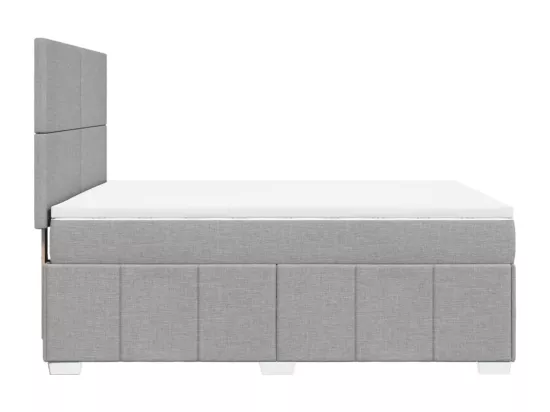 Sommier à lattes de lit avec matelas Gris clair 160x200cm Tissu