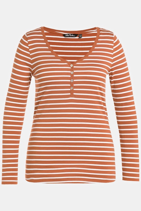 Henley-Shirt,  Slim Fit, V-Ausschnitt, Langarm