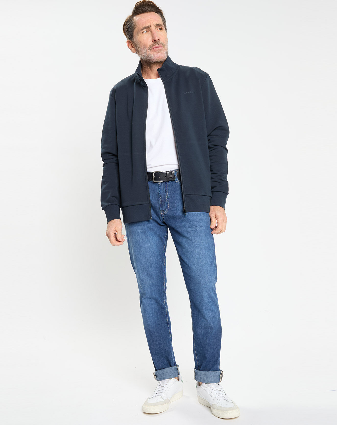 Hackett London Sweat zip montant Sport bleu marine