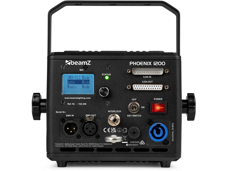 BeamZ Laser Phoenix 1200 Leistungsstarker Grafiklaser mit analoger Modulation