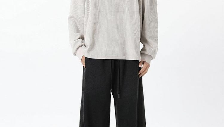 Kimeya - Hoge taille effen wijde joggingbroek