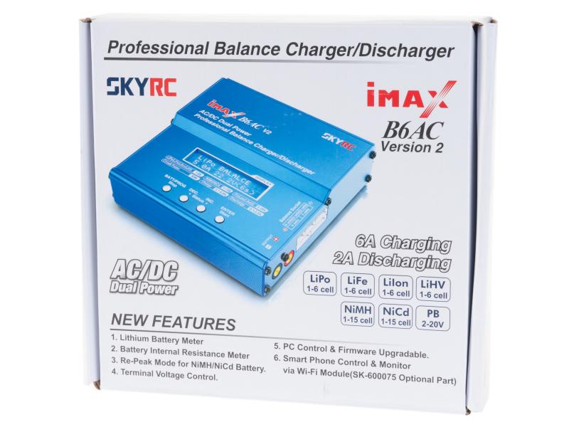 SKYRC Ladegerät B6 AC V2 1-6S, 50W Universelles AC/DC Modellbau Ladegerät