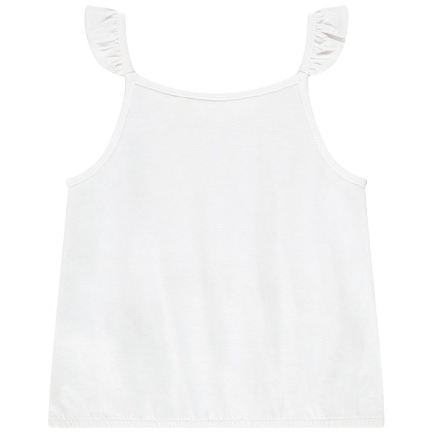 Débardeur en jersey à bretelles pour fille - Blanc