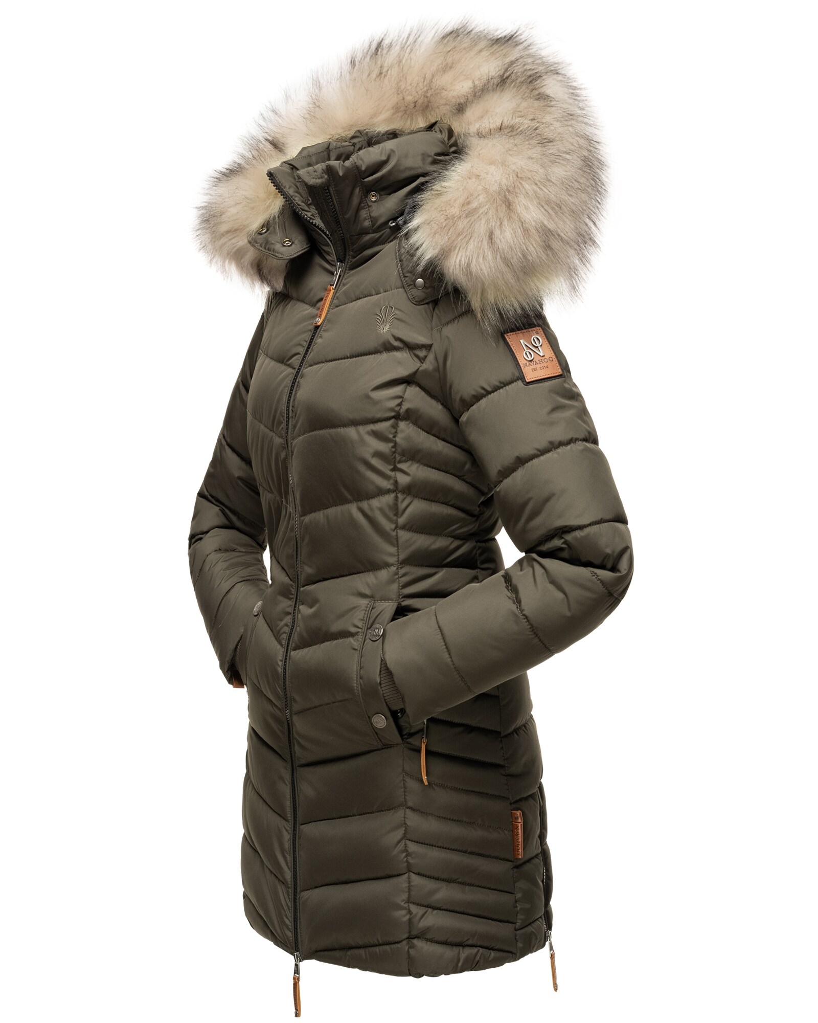 NAVAHOO Damen Modischer Wintermantel Winter Steppmantel mit Kapuze Nimalaa