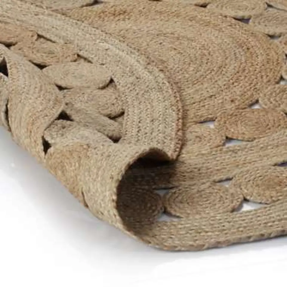 vidaXL Rond Tapijt – Beige Jute – Ø150 cm – Handgeweven Look