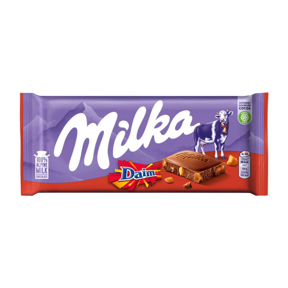 3x Milka Chocoladereep Daim100 gr