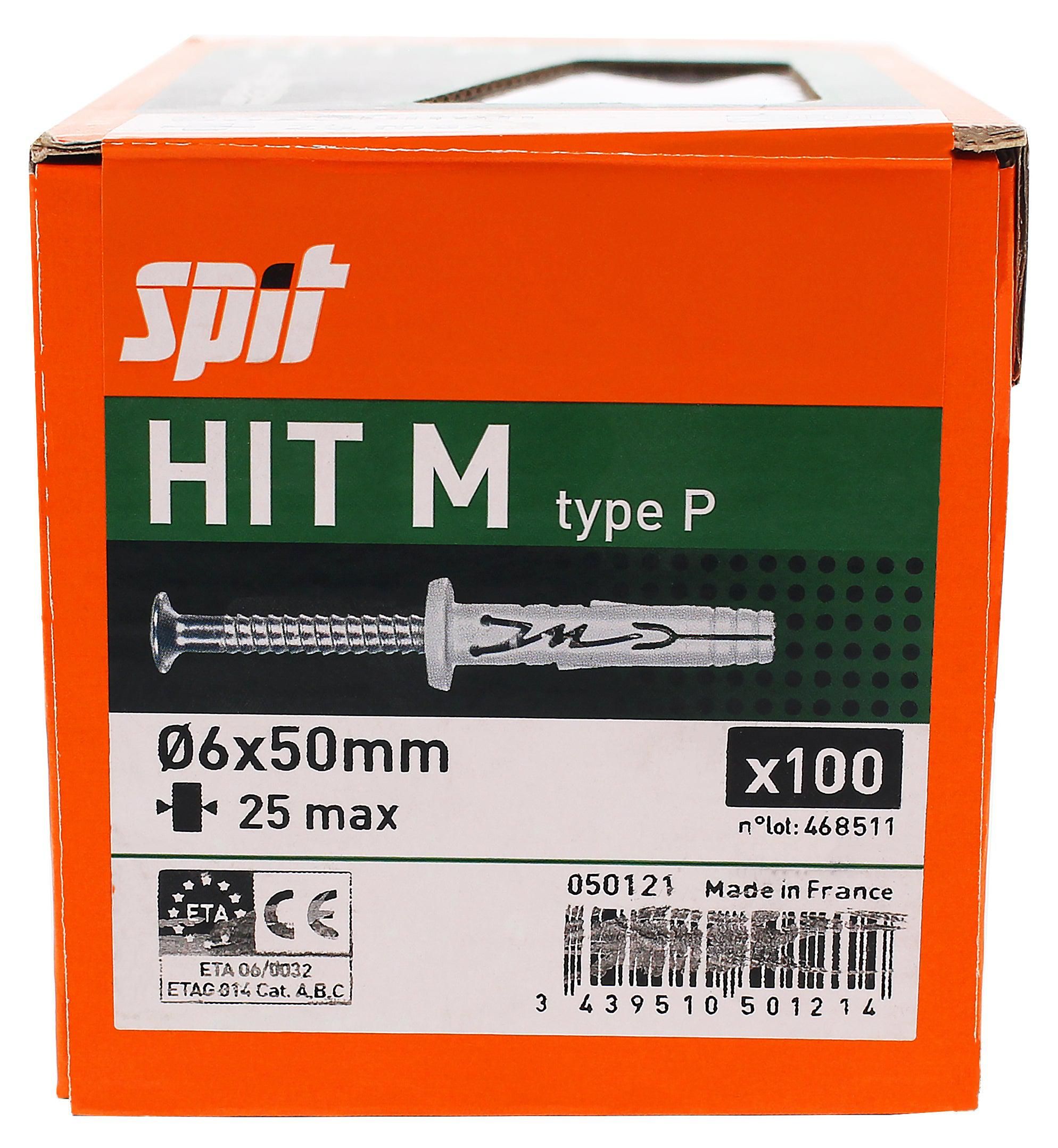 Spit Hit m Slagplug 6x50/25 met kraag - 050121