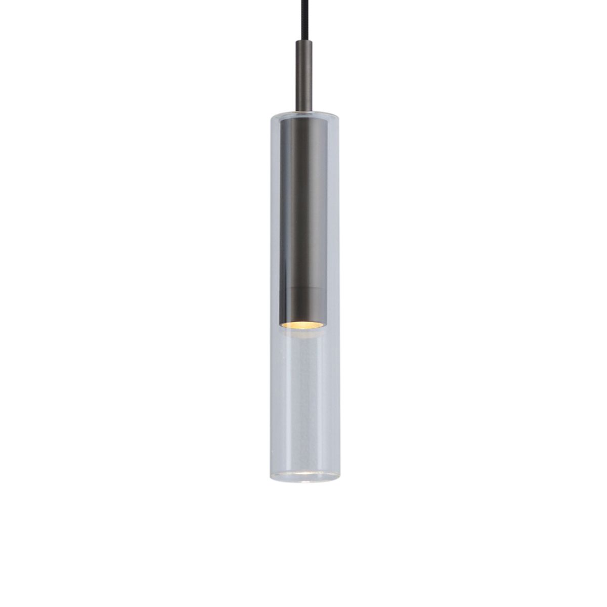 Moderne spot gunmetal met helder glas voor railsysteem 1-fase - Slimline Loyce