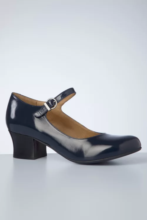 Miz Mooz Felicite lak pumps in denim blauw