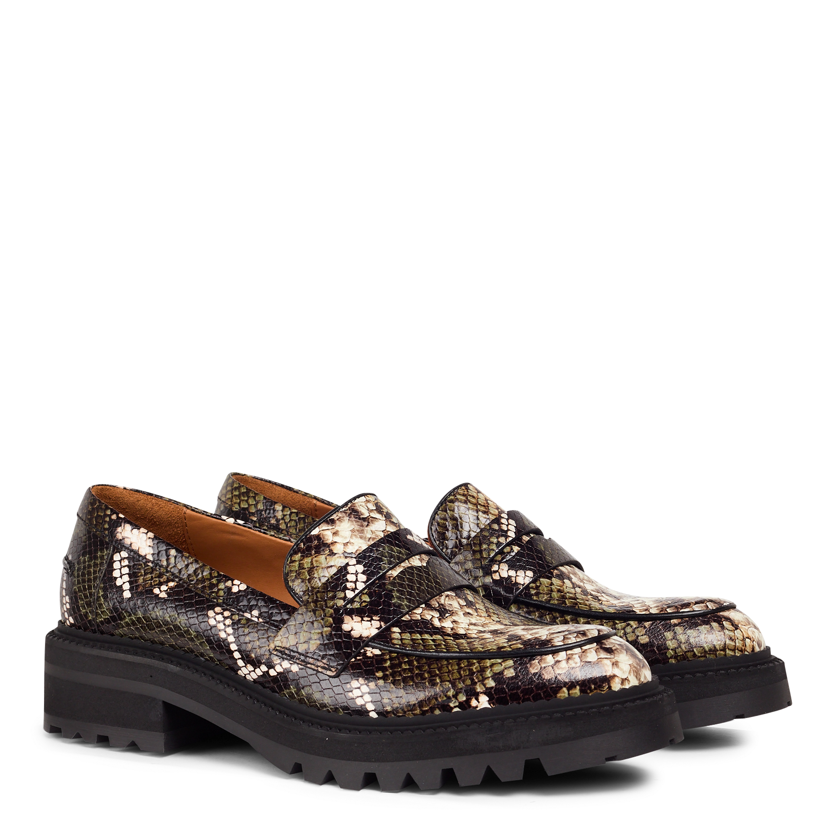 Mocassins en cuir | Kaki