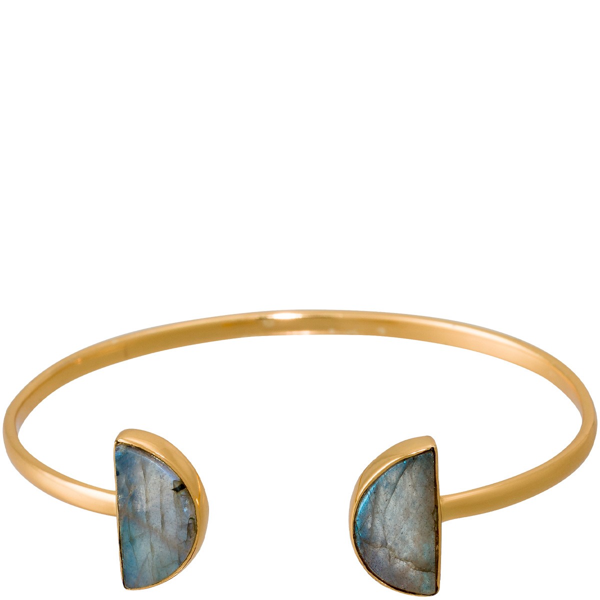 Bracelet Hilda - Laiton doré & labradorite grise