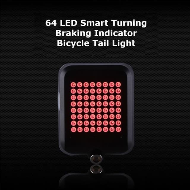 Smart automatisk cykelbaglygte med lasersensor og 64 stk