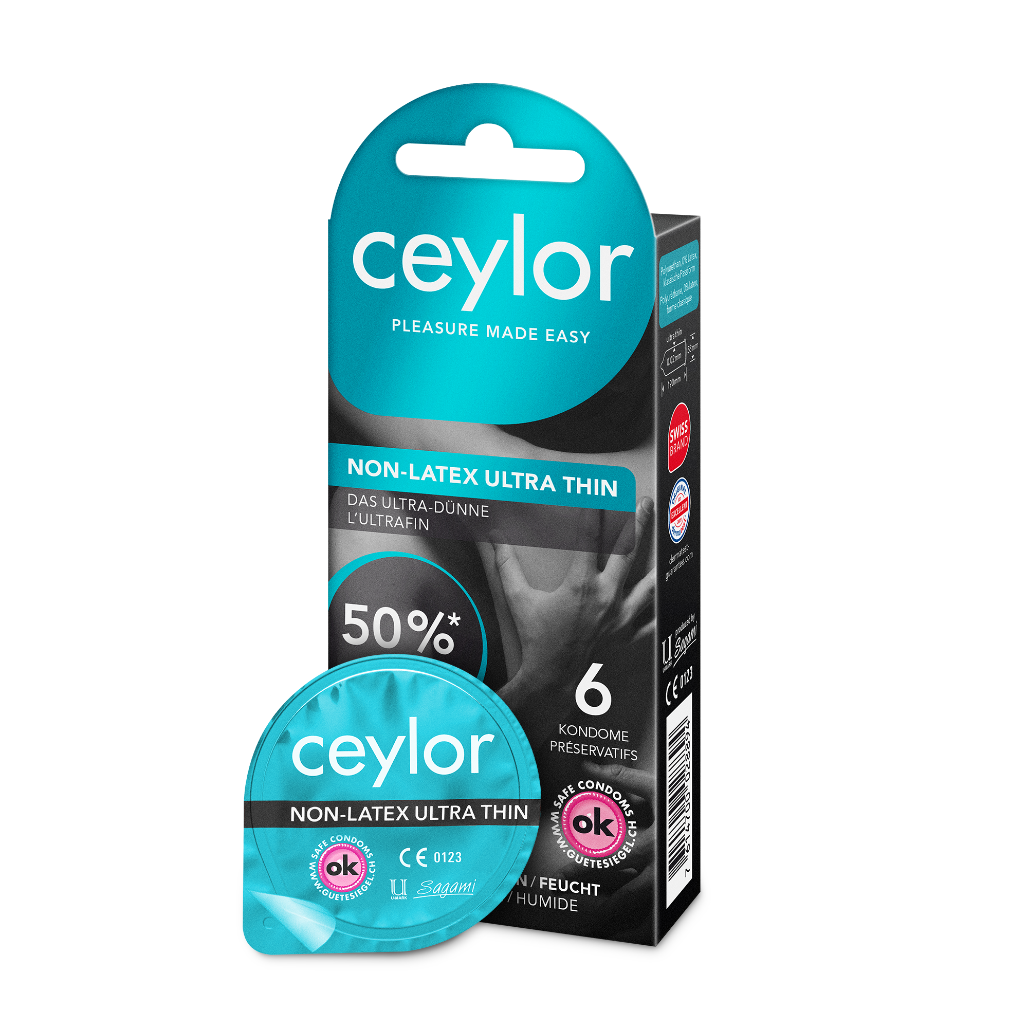 Ceylor Non Latex Präservativ<br>6 Stück, Ultra Thin